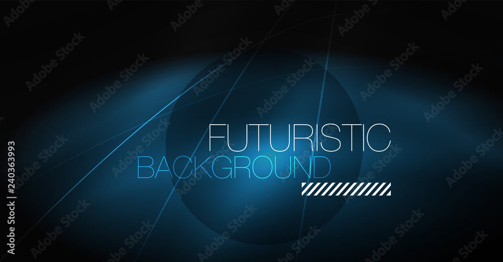 Digital technology abstract background - neon geometric design. Abstract glowing lines. Colorful techno background. Futuristic shape.