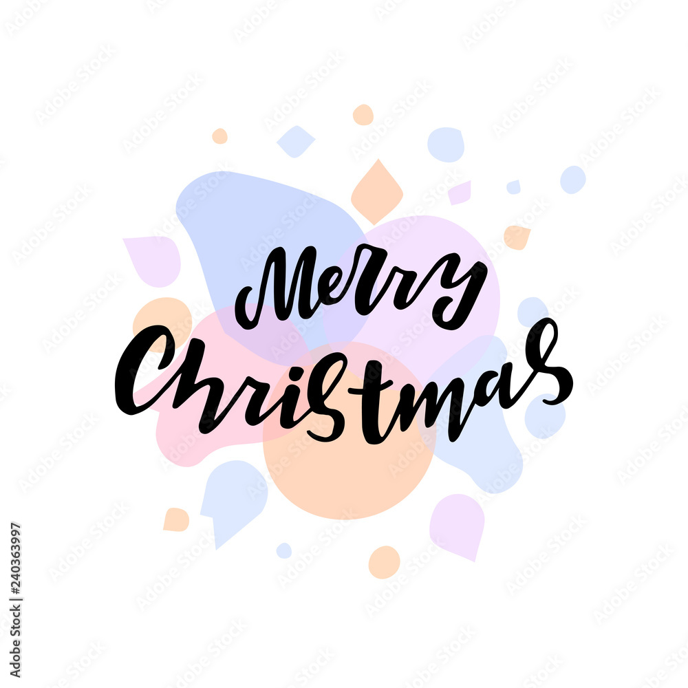 Hand drawn lettering phrase Merry Christmas
