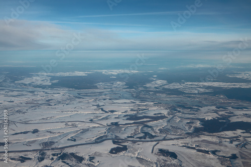 Aerial photograph, Chuvash Republic and Republic Mari El. Tyurelma, Kozlovka, Volzhsk, Russia