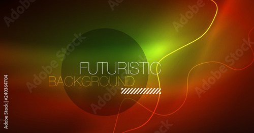 Neon lines wave background. Abstract composition