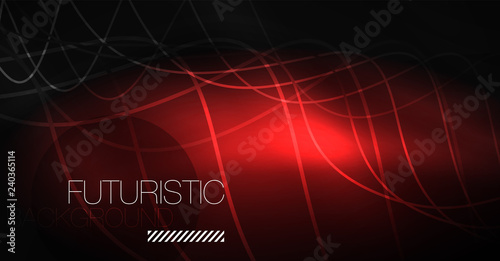 Neon lines wave background. Abstract composition