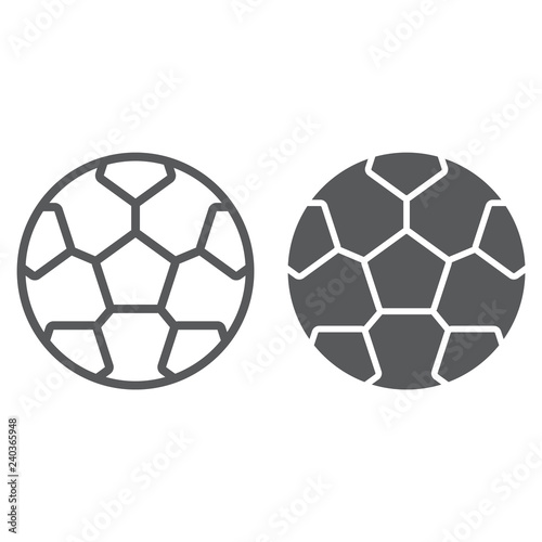 Soccer line and glyph icon  game and sport  football ball sign  vector graphics  a linear pattern on a white background 