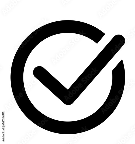 Check black icon vector mark icon in a circle