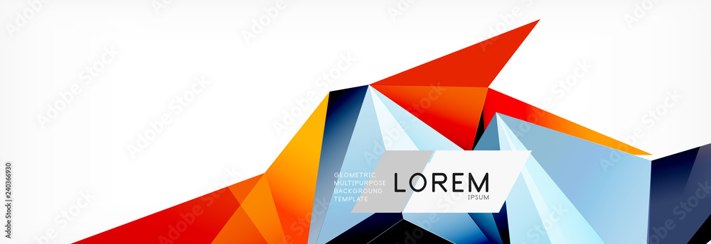 Triangle 3d polygonal art style. Future geometric design. Vector geometry futuristic illustration Triangle 3d polygonal art style. Future geometric design. Vector geometry futuristic illustration