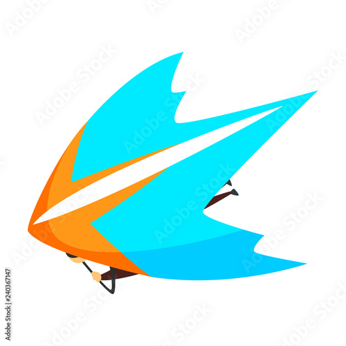 Hang glider, skydiving, parachuting extreme sport vector Illustration on a white background