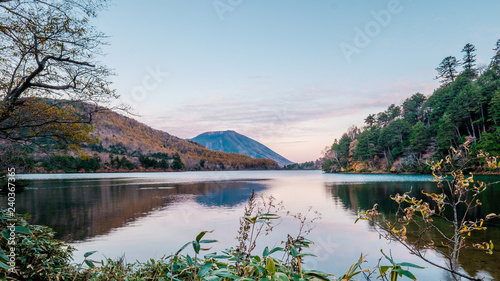 Lake Yunoko with Mount Nantai