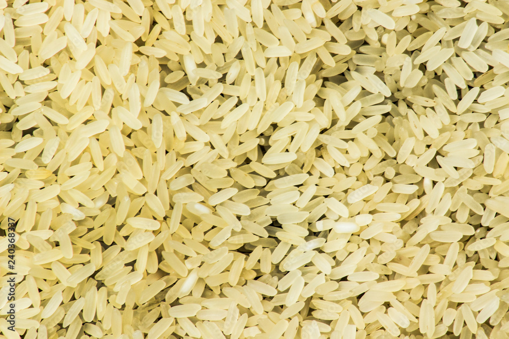 rice photographed close-up on black background