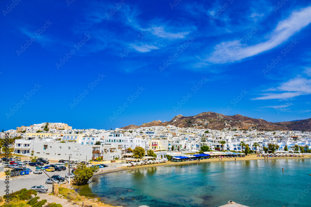 Amazing view of the coassline of the island Naxos in Greece