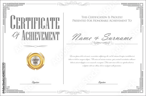 Elegant certificate or diploma retro vintage design