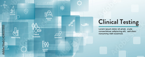 Medical Healthcare Icons w People Charting Disease or Scientific Discovery - Web Header Banner