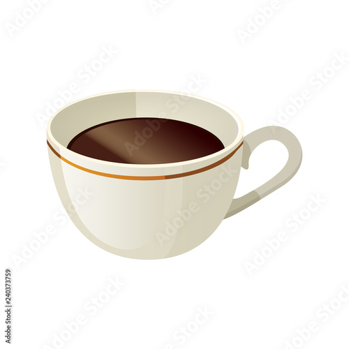 A cup of coffee. A real mug with coffee. Vector illustration. EPS 10.