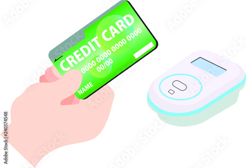 Payment of electronic money by Polka dot pattern Credit card