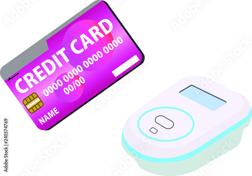 Payment of electronic money by Polka dot pattern Credit card