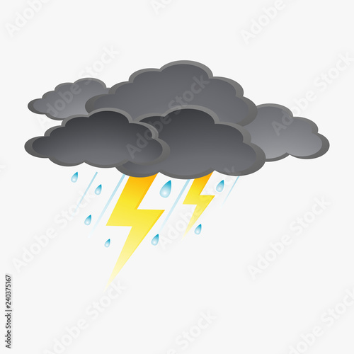 Rain. Storm. Storm. Black clouds. Vector illustration. Weather. EPS 10.