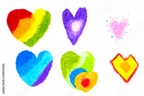 Hand drawn colorful heart . Design elements for Valentine s day concept . 