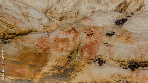 Aboriginal Art: hand prints in a cave, grampians national park