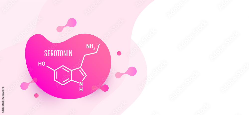 Serotonin hormone structural chemical formula 