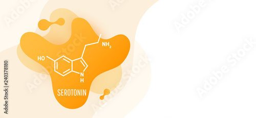 Serotonin hormone structural chemical formula 