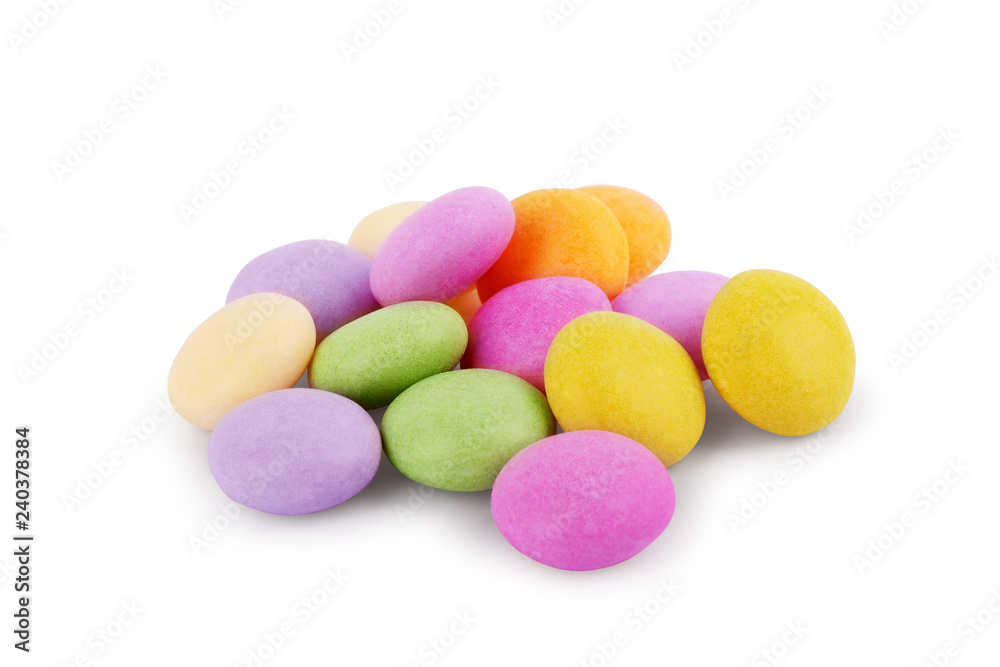 Round bright candy on a white background Round bright candy on a white background