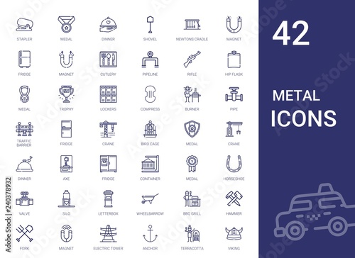 metal icons set
