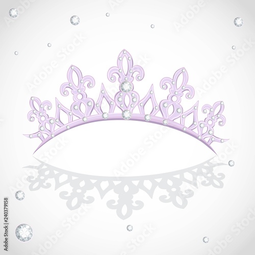 Violet shining tiara on a white backround