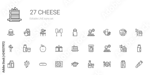 cheese icons set