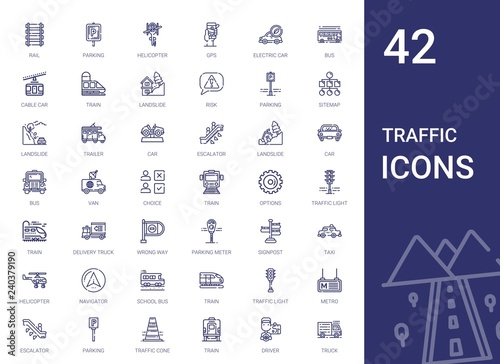 traffic icons set