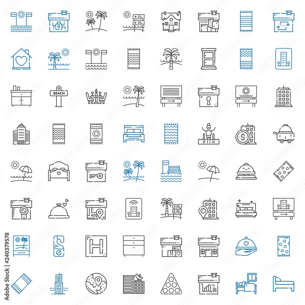 Obraz premium hotel icons set