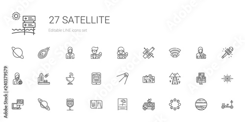 satellite icons set