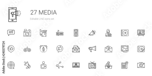 media icons set