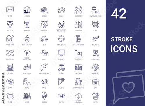 stroke icons set