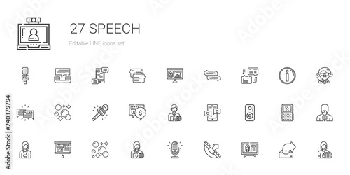 speech icons set