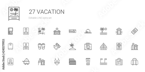 vacation icons set