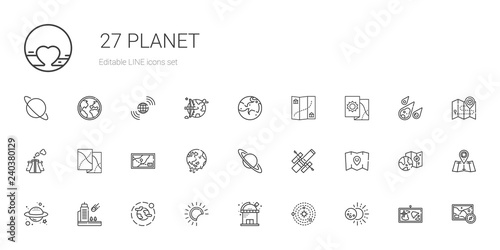 planet icons set