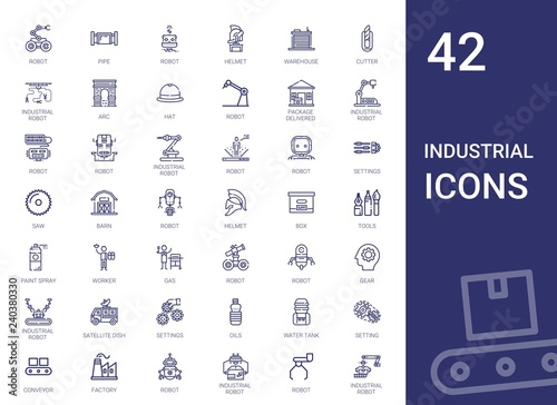 industrial icons set