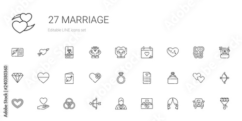 marriage icons set