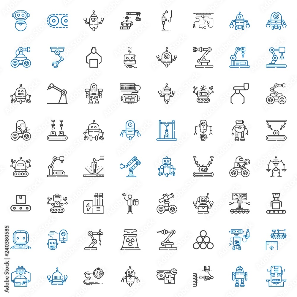 manufacturing icons set