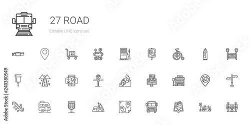 road icons set