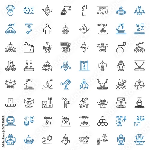 manufacturing icons set