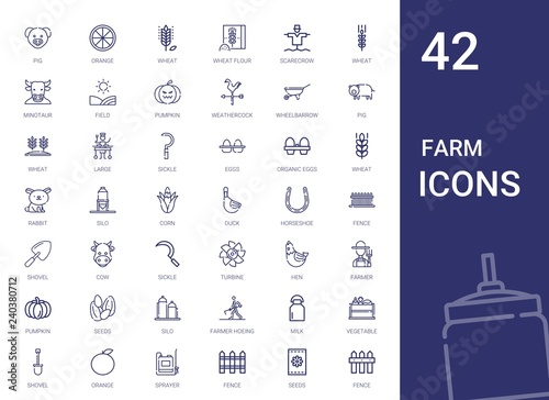 farm icons set
