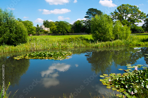 Fotografie Village green and ponds at Frampton on Severn, Gloucestershire,