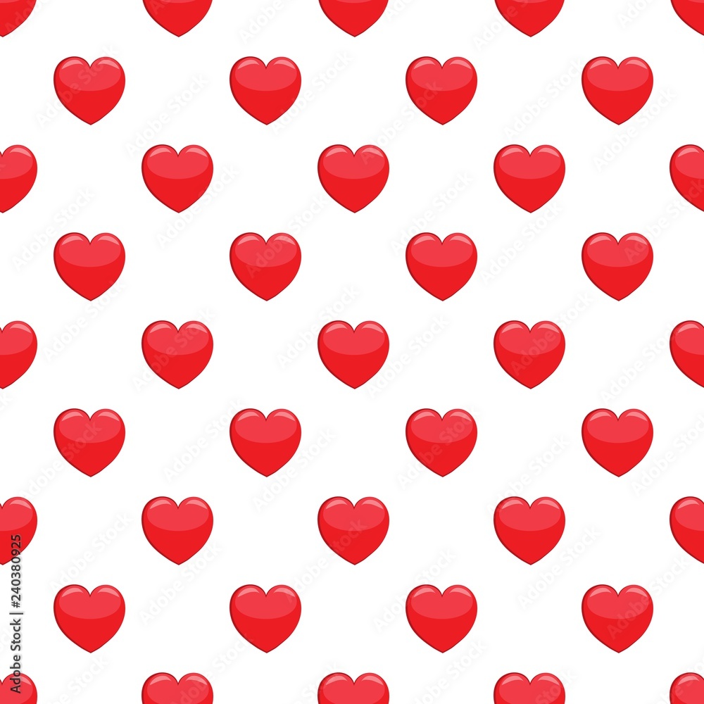 Heart red on white seamless pattern. Fashion graphic background design. Abstract texture of valentines day. Colorful template for prints, textiles, wrapping, wallpaper, website. Vector illustration
