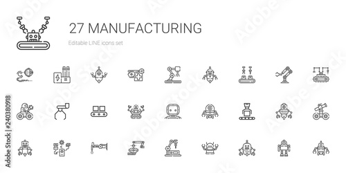 manufacturing icons set