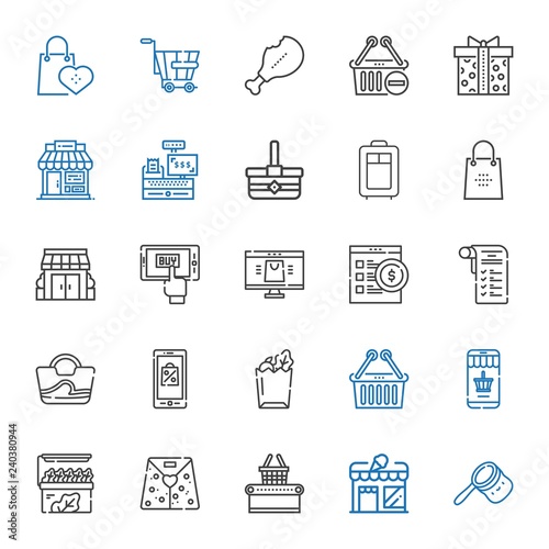 supermarket icons set