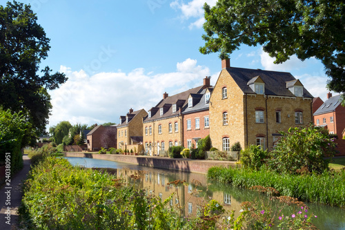 The restored Stroudwater Canal at Ebley, Stroud, Gloucestershire