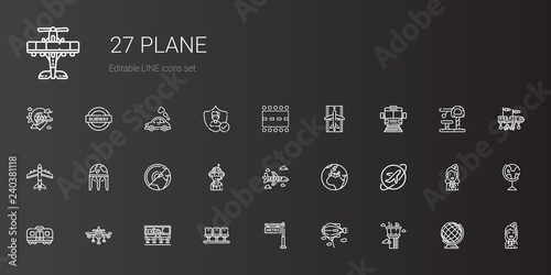 plane icons set