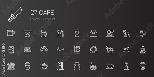 cafe icons set