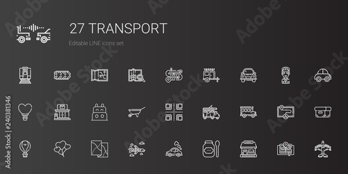 transport icons set