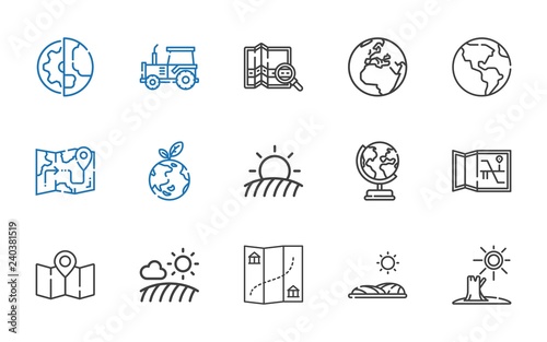 land icons set
