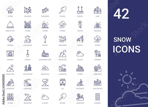 snow icons set